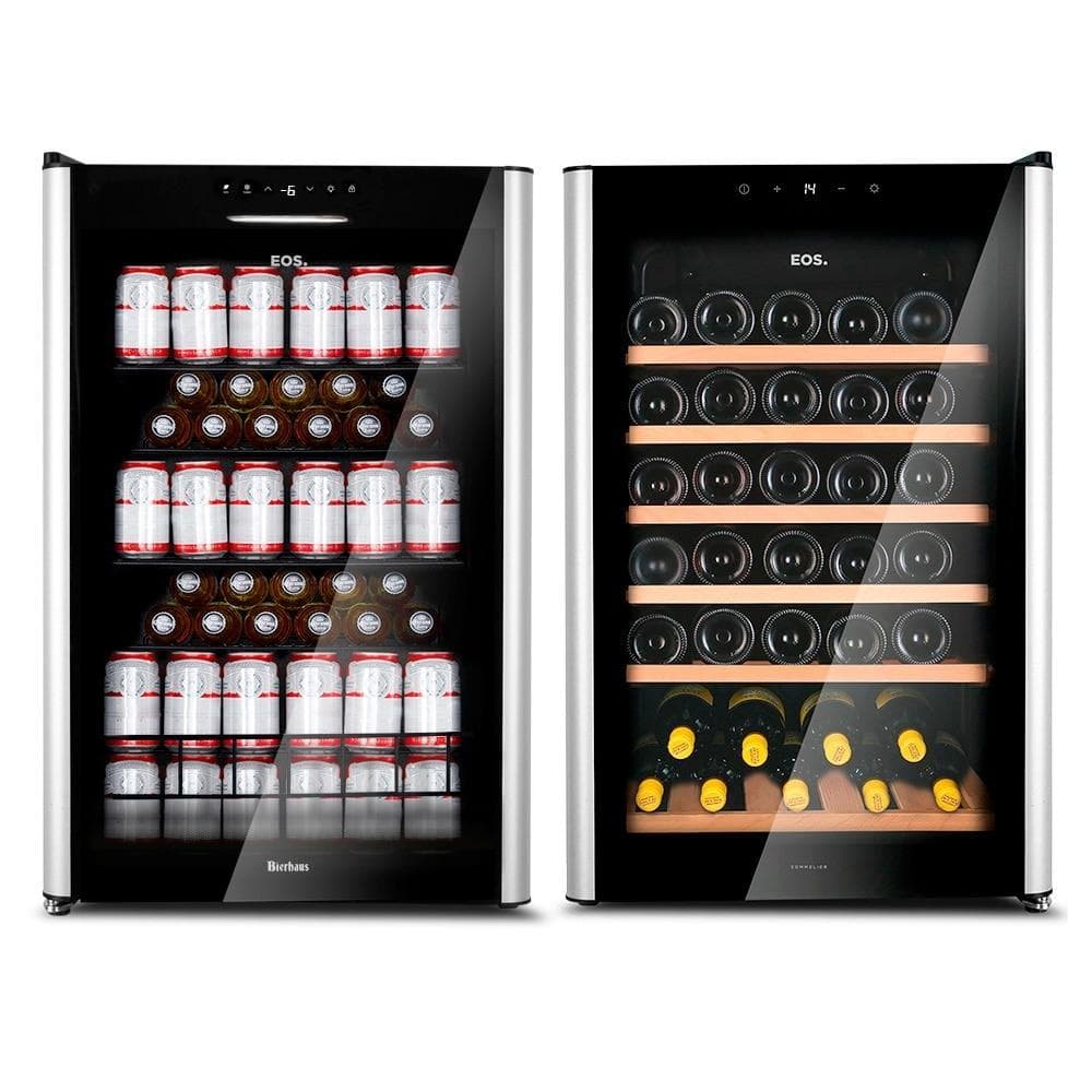 Kit EOS: Cervejeira EOS Bierhaus 115L Frost Free Compressor ECE131 220V + Adega Climatizada 49 Garrafas EOS EAC49E 220V