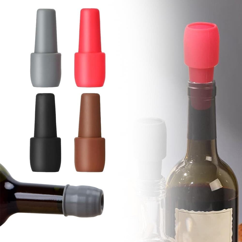 Tampa de garrafa de vinho atualizada de 2026, tampa de silicone reutilizável para vinho espumante, adequada para uso em 