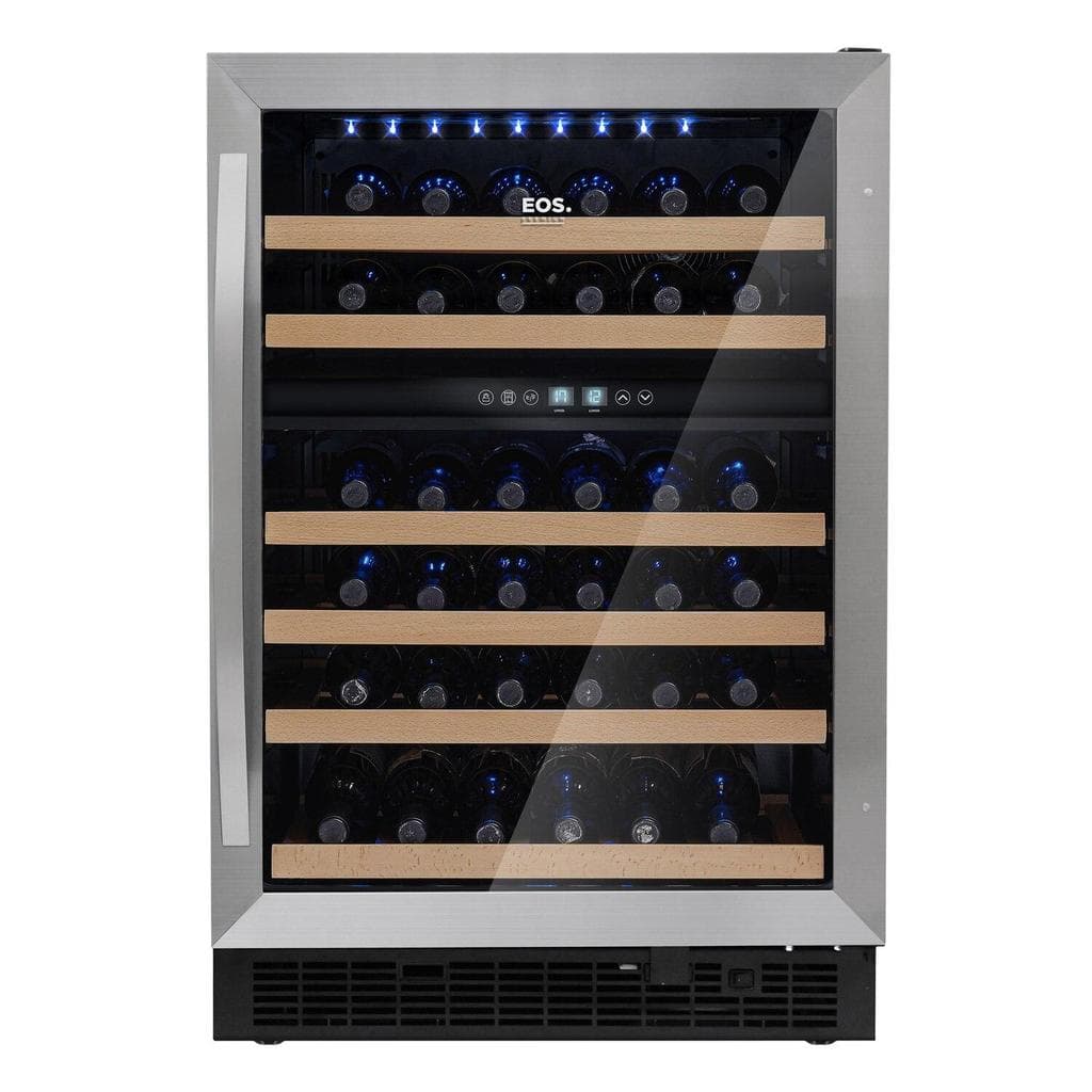 Adega Climatizada de Embutir 51 Garrafas EOS Premium Dual Zone com Compressor e Porta Vidro e Inox ECE155A 220V