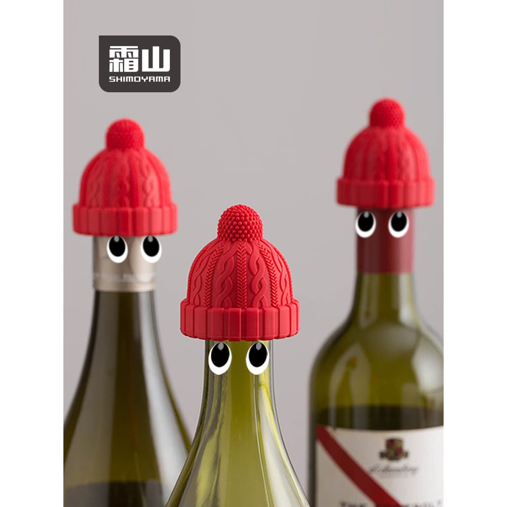 Marca Japonesa!Rolha de vinho chapeuzinho vermelho Silicone macio rolha de vinho tinto tampa de garrafa de vinho rolha d