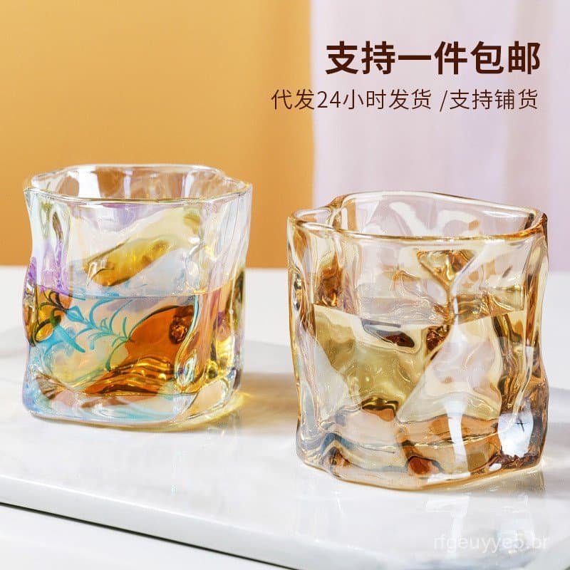 Copo Torcido de Verão, Copo de Vidro, Copo de Whisky, Copo Torcido de Forma Irregular, Copo de Água, Copo Refrescante de