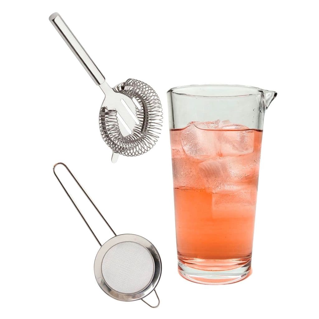 Kit Mixing Glass Strainer Peneira Para Dupla Coagem Kit Bar