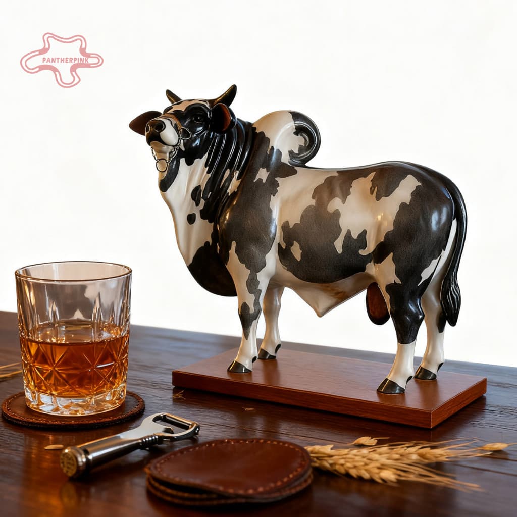 Bull Vodka Dispenser  2L Liquor Decanter - Wine, Vodka, Whiskey Bottle with Brazilian Cattle Design, Home Bar Kitchen De