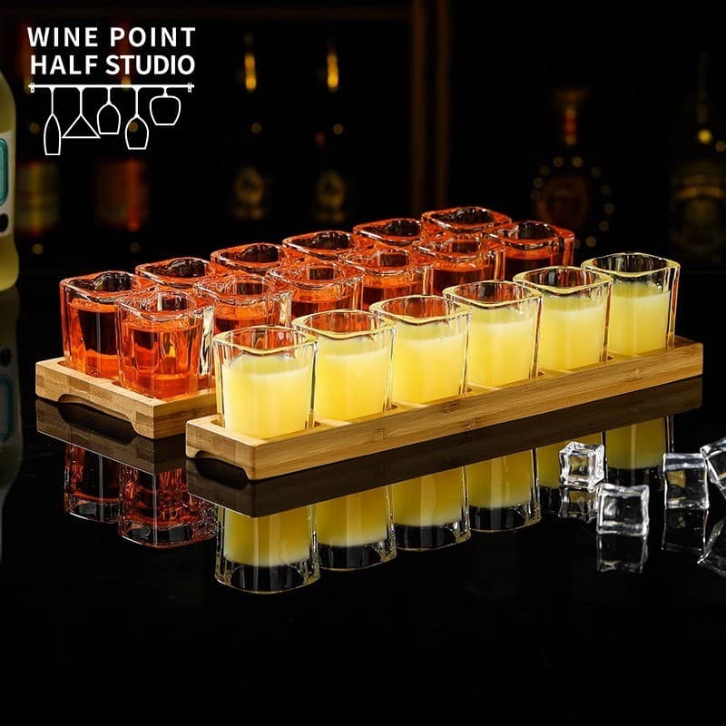 Copo bullet Rainbow Rack, copo de vidro, copo de shot para whisky, copo de shot, copo de coquetel, conjunto de utensílio