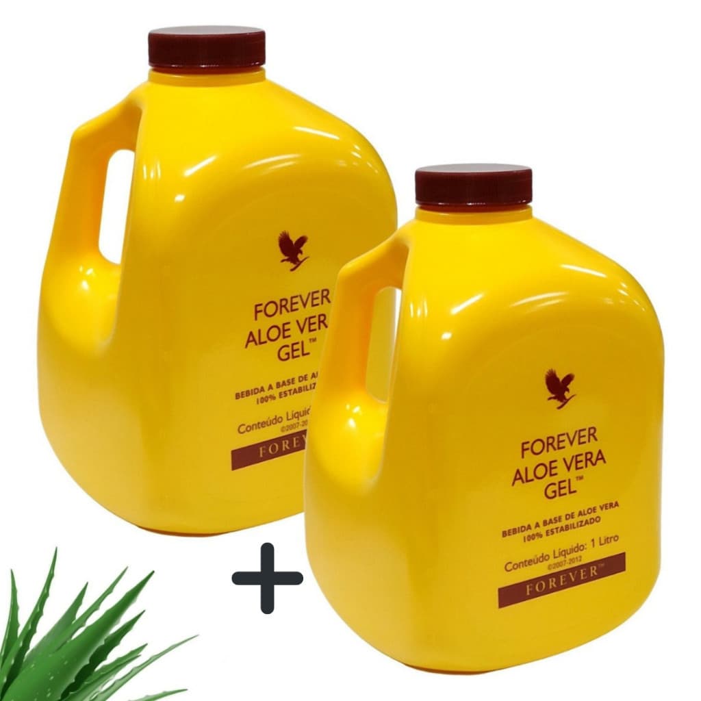Kit 02 Aloe Vera Gel Suco De Babosa Puro 1Litro Forever Suco de Babosa
