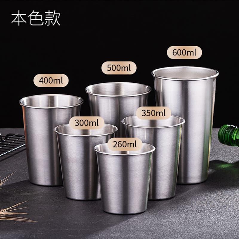 [Estoque pronto] Copo de aço inoxidável 304 Copo prático Copo de água doméstico Copo de boca Copo de cerveja coreano Xíc