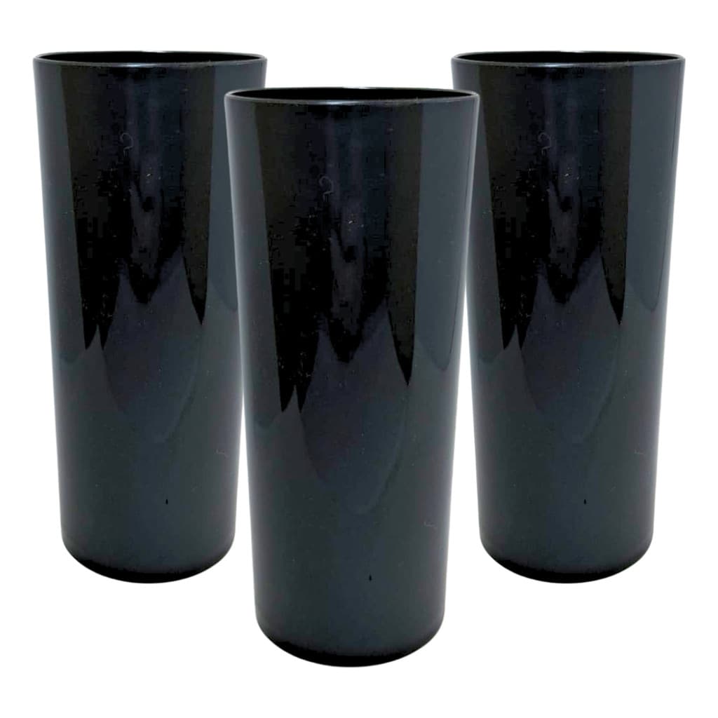 50 Copos Long Drink Preto Sólido Acrílico 330ml Drinks Festa Para Personalizar Copo Alto