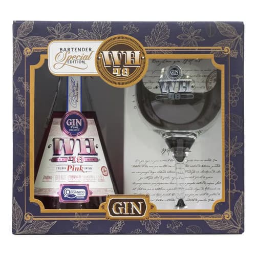 Kit Dry Gin Pink Organcio 750 Ml + Taça Weber Haus Pink Organico