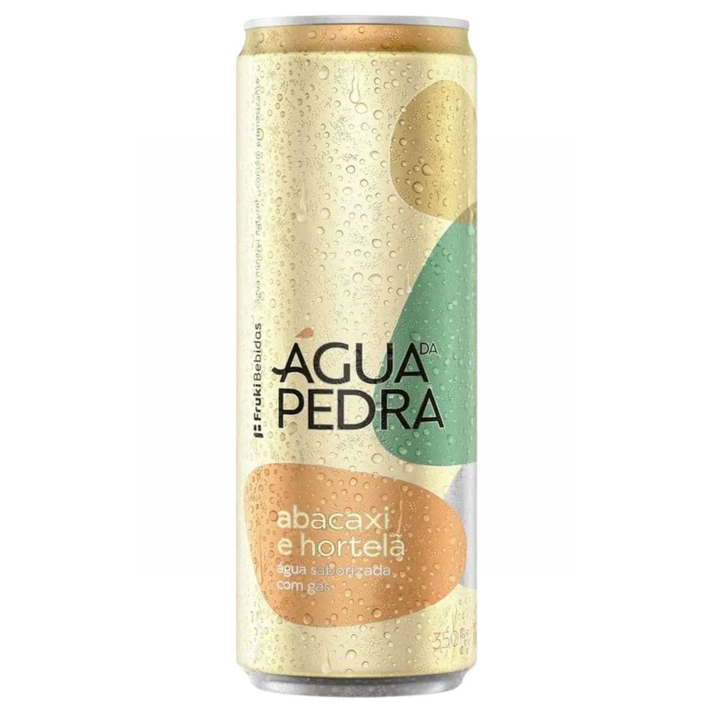 Água com Gás Saborizada Abacaxi e Hortelã Água da Pedra 350ml