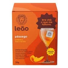 Leão Chá Gelado Sabor Pêssego, Sachê para Preparo de Drinks, 20g