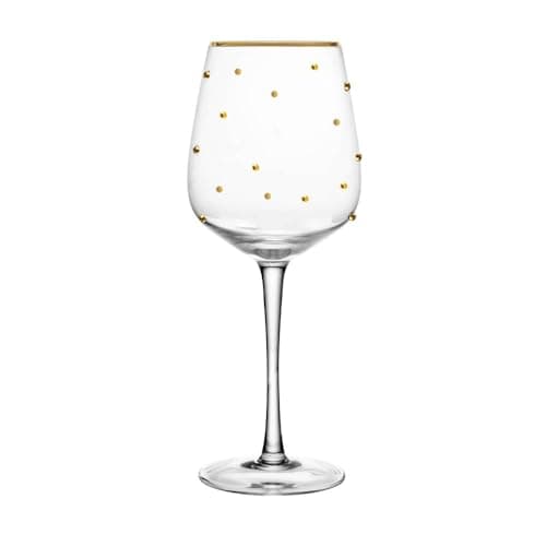 WOLFF - Conjunto 2 Taças para Vinho Balls Fio de Ouro 350ml Vidro