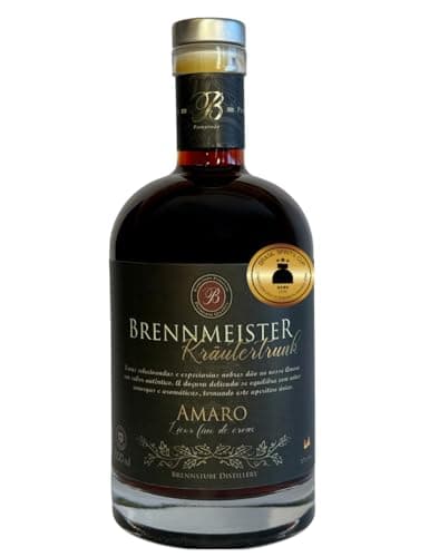 Brennmeister Amaro Licor de Ervas, Premiado com Ouro, 500ml, Destilaria Brennstube
