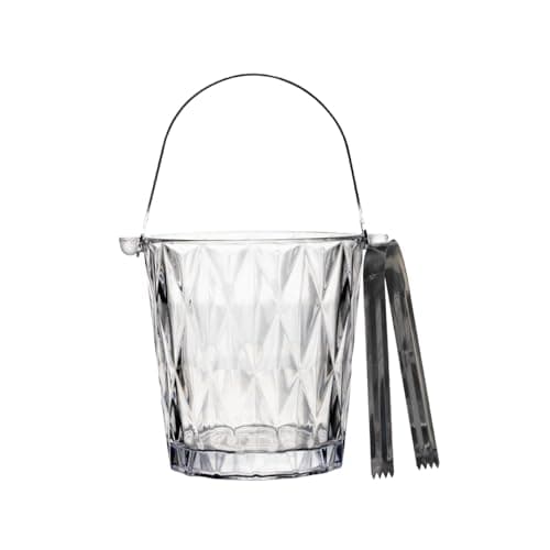 LYOR - Balde para Gelo de Vidro com Alça e Pegador Diamond 1L
