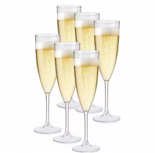 Kit 10 Taça de Champanhe Acrílica Transparente Espumante Champagne para Festas, Celebrações, Casamentos, Aniversários