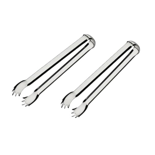 Kit 2 Pegador de Churrasco Inox Premium 12,5cm Pegador Multiuso para Alimentos Pegador de Mesa Pinça de/Pegar Gelo, Resistente e Durável Ideal para Churrasco e Cozinha