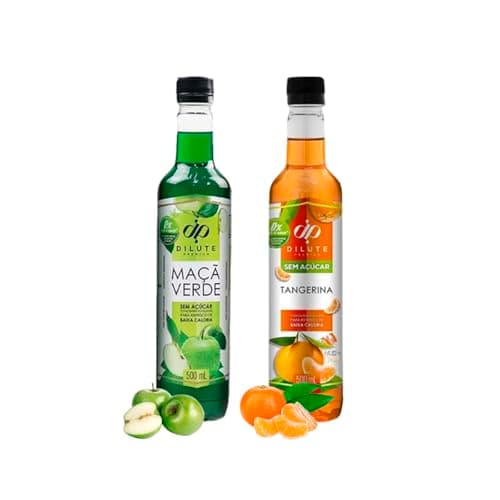 Kit 2 Xarope Para Soda Italiana E Drinks Dilute Zero Açúcar (Maçã Verde/Tangerina)