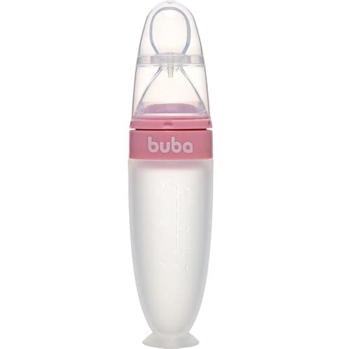 Buba, Colher Dosadora Em Silicone Com Ventosa Rosa