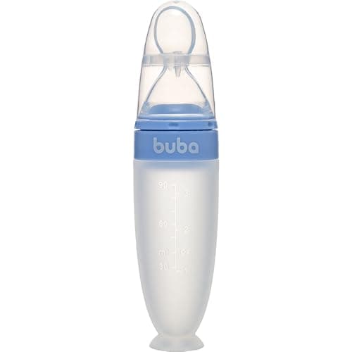 Buba, Colher Dosadora Em Silicone Com Ventosa Azul