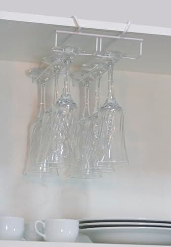 Suporte Móvel para 6 Taças Organizador Armário Aramado Cozinha Cristaleira Branco Pliar