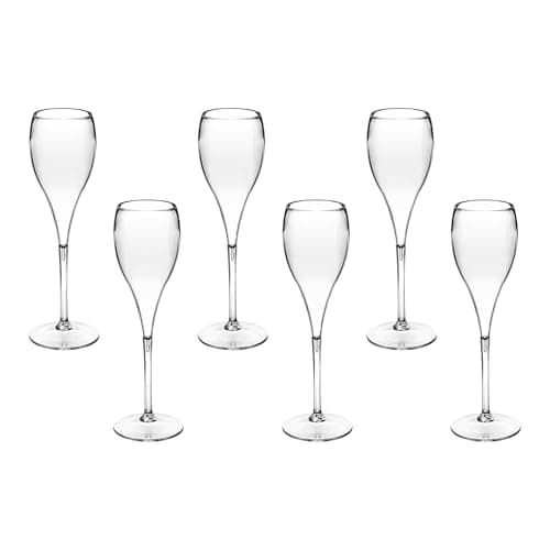 Taça Acrílico De Espumante 120ml Kit 6un Brut Alto Padrão (TRANSPARENTE)