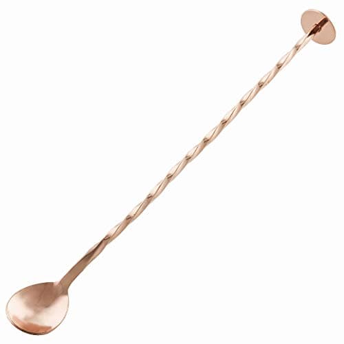 Mimo Style Colher Bailarina na Cor Bronze, Com Cabo Alongado em Espiral, Mede 27cm de Altura, Resistente à Altas e Baixas Temperaturas, Material em Inox