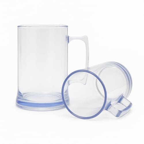 40 Canecas de Chopp Acrílico Cristal, Transparente, 300ml