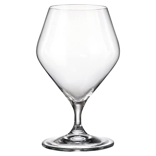 Jogo de 6 tacas para conhaque Loxia em cristal ecologico 395ml A16,1cm -TRANSPARENTE - Bohemia- Full Fit