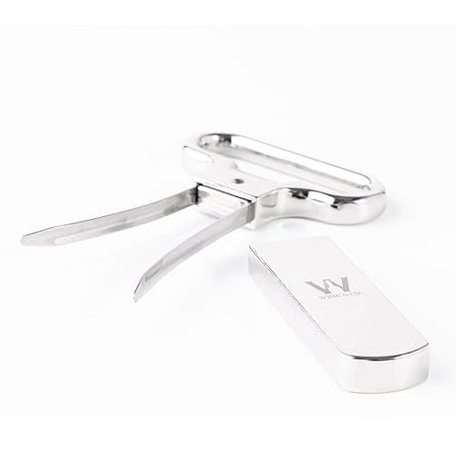 Abridor De Vinho Saca Rolhas Antiga 2 Lâminas pinça Aço Inox Sommelier Ideal Para Garrafas Antigas Wine & Companhia