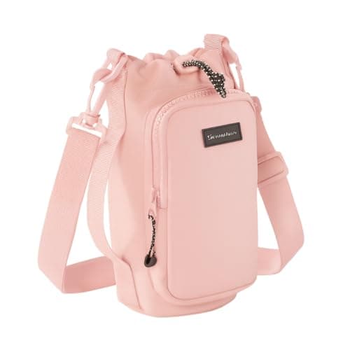 Bolsa Porta Garrafa Copo Térmica 1L Bolso Alça Ombro Ajustável Cor Rosa