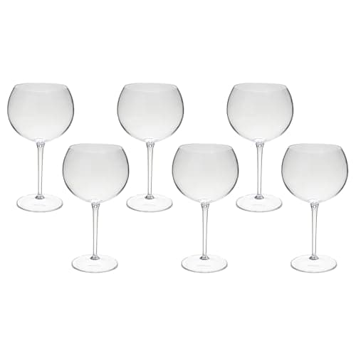 Taça De Gin Curves 600ml Kit 6un Acrílico Alto Padrão (TRANSPARENTE)