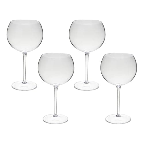 Taça De Gin 600ml Kit 4pçs Acrílico Alto Padrão Resistente (TRANSPARENTE)