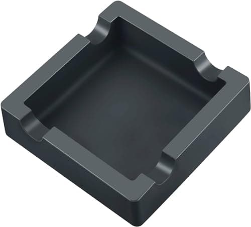 Cinzeiro de charuto, cinzeiro de silicone ao ar livre para pátio externo, descansos de charutos grandes, cinzeiros ao ar livre, inquebrável/antiderrapante/resistente a queimaduras (preto)