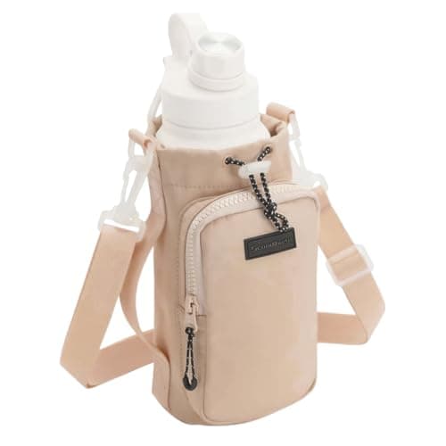 Bolsa Porta Garrafa Squeeze para Copo Térmico Com Alça Ajustável Shoulder Bag Para garrafas de agua (Bege)