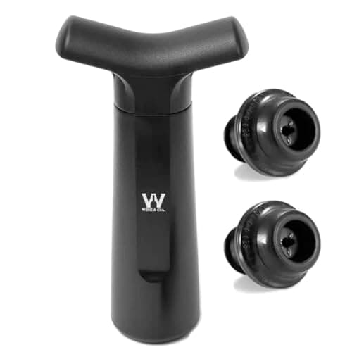 Kit Bomba a Vácuo e Rolhas Para Garrafas de Vinho Com Datador Aumenta a Vida Util e Sabor do Vinho Wine & Companhia