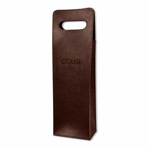 Porta Vinho Em Couro Embalagem Presente Elegante Porta Garrafa Espumante Couse (Café)