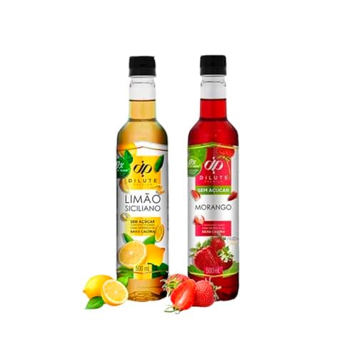 Kit 2 Xarope Para Soda Italiana E Drinks Dilute Zero Açúcar (Limão Siciliano/Morango)