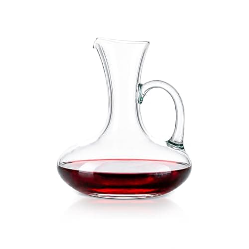 Decanter de Vinho em Vidro, 1500ml, Base Larga, Estilo Luxo, com Alça, 23cm x 22cm