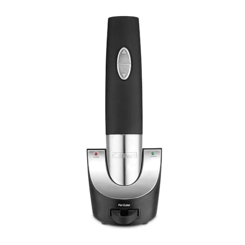 Abridor de Vinhos Elétrico Cuisinart Recarregável Bivolt com Cortador de Lacres