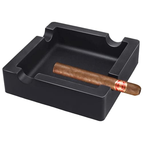 Cinzeiro de charuto para pátio externo, cinzeiros de silicone de calibre grande inquebrável para decoração de interior/casa com suporte para charutos de 4 descansos, bandeja de cinzas minimalista