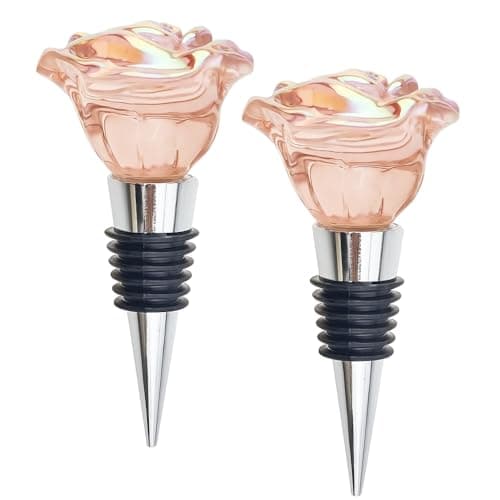 Kit 2 Tampa Rosé Para Garrafa de Vinho – Design de Rosas, Vedação Premium, Preserva Sabor e Aroma, Reutilizável, Ideal Para Vinhos, Bebidas e Decoração de Mesa