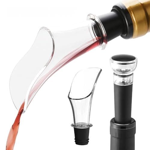 Kit Bico Aerador Com Tampa a Vácuo para Vinho e Champagne