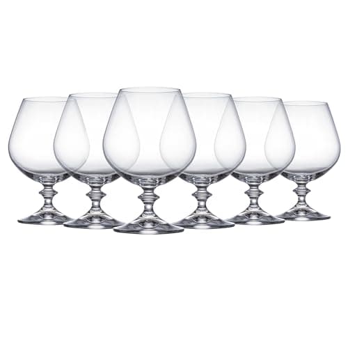Jogo de 6 tacas para conhaque Angela em cristal ecologico 400ml A14cm