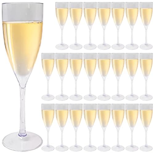 Kit Taças de Champanhe Espumante em Acrílico Premium Transparente 180ml (24)