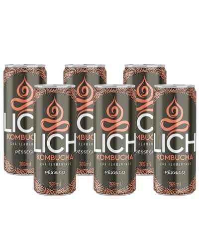 Lich Kombucha, Lich Kombucha Pêssego - Pack Com 6 Unidades 269ml