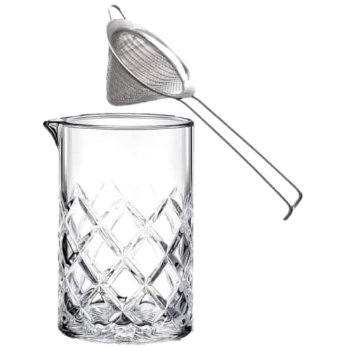 Mixing Glass Vidro Barpro + Peneira Conica 8cm Haste Dobrada
