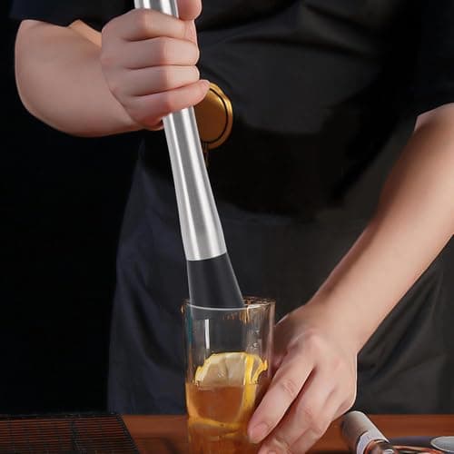 Muddler de coquetel de aço inoxidável de 25,4 cm de comprimento