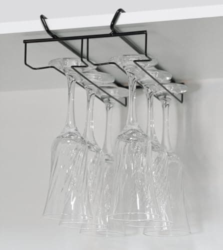 Suporte Móvel para 6 Taças Organizador Armário Aramado Cozinha Cristaleira Preto Pliar