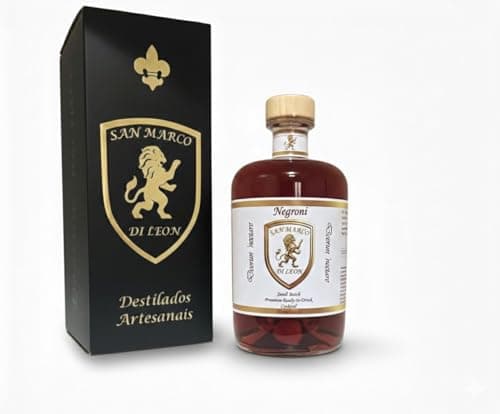 NEGRONI SAN MARCO DI LEON - COQUETEL ARTESANAL - BITTER+VERMUTE+GIN - SABOR AMARGO/DOCE - 700 ml 26% vol.