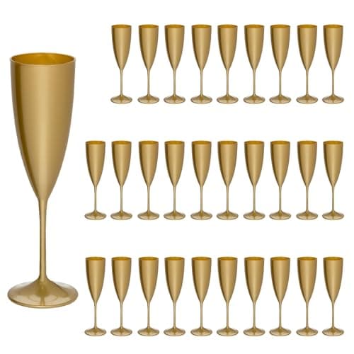 Jogo De Taça 30pçs Espumante Acrilico Premium 170ml (DOURADO)