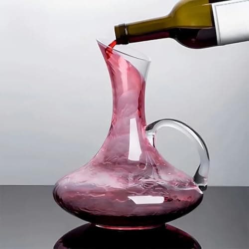 Decanter de Cristal 1,7L com Alça e Aerador para Vinho – Decantador Profissional Transparente para Vinho Tinto Bar Restaurante Degustação Elegante(DECANTER 1,5L COM ALÇA)